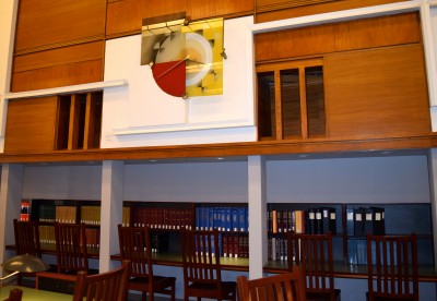 The law library at Southwestern, where Susan Prager was named dean in 2013. The school's art-deco campus was originally home to Bullock's Wilshire department store.